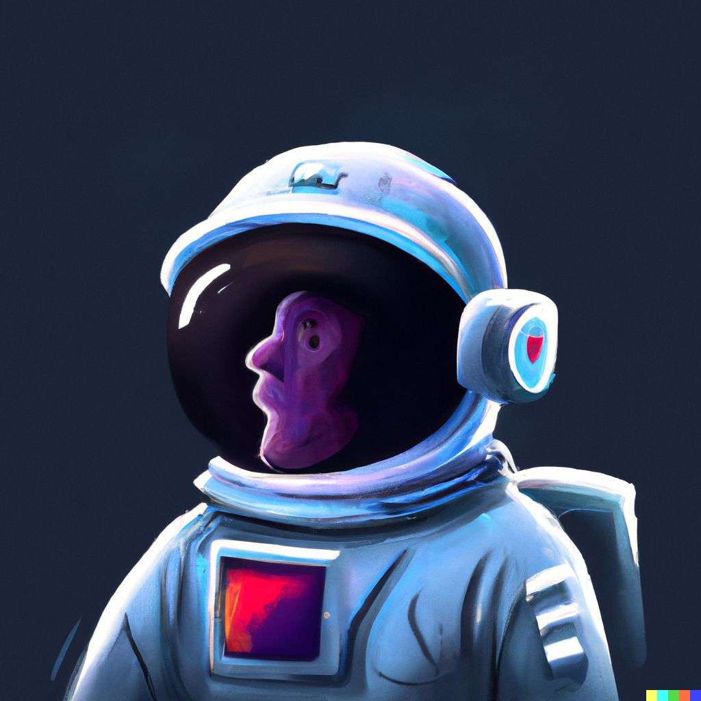 an astronaut, digital art created in Procreate